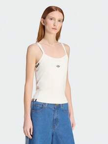 Adidas Originals 女士 ORIGINALS 双层背心，休闲运动修身吊带衫 KW4525 - 白色 - 查看 2