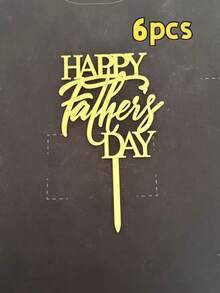 3pcs Gold Acrylic Cake Toppers, Happy Father's Day Cake Decorations, Party Decor Supplies - StyleA - View 13