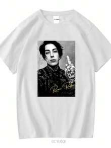 Blouses For Women Ronnie Radke Poster Signed Black T Shirt Short Sleeve All Sizes 1PT1851 Long Or Sleeves Vintage Washed Graphic Stylish - 白色 - 查看 1