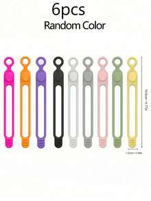 3/6/8/10pcs Silicone Cable Ties,Silicone Cable Management Ties,Reusable, Suitable For Headphones, Phone Chargers, Mice, Audio Equipment, Computers, Etc. (Random Colors) - Multicolor - View 14