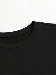 Women's "Potato Squad" Vegan Design T-Shirt - A Casual Summer Garment Perfect For Friends And Vegan Enthusiasts. This Short-Sleeved T-Shirt Features A Letter Print And A Casual Style Ideal For Spring And Summer. Made From Soft, Comfortable, And Breathable Fabric, It's Simple, Versatile, And Versatile. Suitable For Mother's Day Gifts, Romantic Holiday Nights, Graduation Outfits, Festive Gifts, And Vacation Wear. - 黑色 - 查看 3