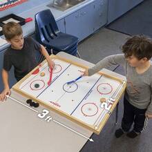 Hockey Ice  Wooden Table Top Hockey Game For Kids & Adults - Includes 1 Game Board, 2 Hockey Sticks & 3 Pucks - 1 - View 6