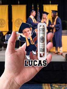 1/3/5 Stücke personalisierter Geldhalter zur Graduierung, individuell mit Foto & Name UV-bedruckter Holz-Bargeldhalter, kreative Graduierungserinnerung, perfektes Geschenk für Absolventen, Lehrertag, Graduierungsfeier, Geburtstag, Tischdekoration Zuhause - Normal - Übersicht 6
