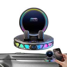 360° Magnetic Wireless Charging Car Phone Mount With RGB Ambient Light, Strong Suction Dashboard Holder, Stable & Anti-Slip, Perfect For Navigation, Fits All Phones & Tablets - A - Xem 1