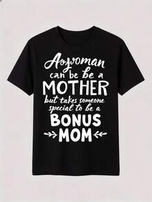 Hay camisetas disponibles tanto para hombres como para mujeres. Cualquier mujer puede convertirse en madre, pero para ser una "madre excepcional" es necesario tener una personalidad única. Cuello redondo, suave y cómodo. ¡Feliz Día de la Madre! Entrega local. - Negro - Ver 6
