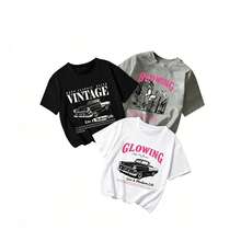 Three Styles 1. Women's Casual White Short Sleeve T-Shirt With Round Neck And Bikini Print - màu đen - Xem 1