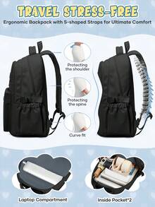 Mochila portátil pequeña, adecuada para estudiantes, viajes, senderismo, escuela y diversas ocasiones. Bonita y duradera, de gran capacidad y portátil. Adecuada para actividades al aire libre, viajes, senderismo, escuela y talla grande - Multicolor - Ver 6