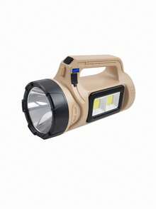 2/1pc Multifunctional Solar Portable Camping Lamp With Multiple Brightness Settings. Type-C / Solar Dual Charging. Battery Level Display. Essential For Outdoor Emergencies. Suitable For Camping, Night Hiking, And General Emergency Repairs. - Khaki - View 12
