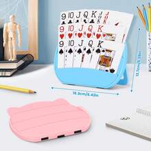 2pcs Plastic Playing Card Holders, Foldable 3-Tier Design Card Stands, Suitable For Adults And Elderly, Easy Storage - Yellow - View 6