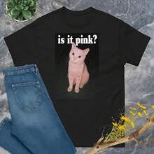 Funny Pink PussyAAA Cat Meme Shirt_ Inappropriate Gen Z Humor Tee - Black - View 1