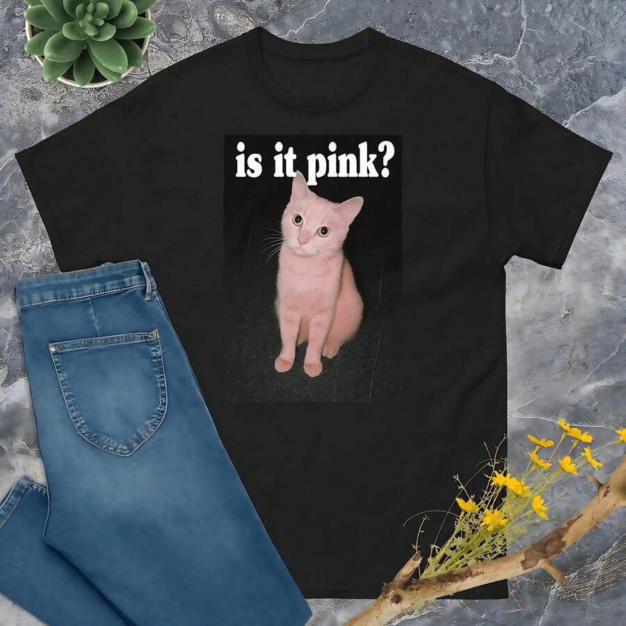 Funny Pink PussyAAA Cat Meme Shirt_ Inappropriate Gen Z Humor Tee - Black - View 1
