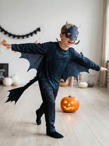 Boys' Obsidian Dragon Costume, Black Dragon Halloween Outfit, Suitable For School Plays, Book Week And Dress-Up Days - Black - View 11