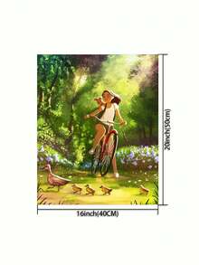1 Set DIY Digital Oil Painting Kit, Cycling Themed Artwork, Frameless Art Painting Suitable For Bedroom Decor And Art Wall Decoration, Simple And Fun Painting Method Without Drawing Foundation, Fulfill Your Painter Dream And Immerse Yourself In The Colorful World, Every Stroke Is Self-Expression, Adding Romance To Life, Best Gift For Family And Friends, Holiday Gift, 40*50CM - Green - View 3