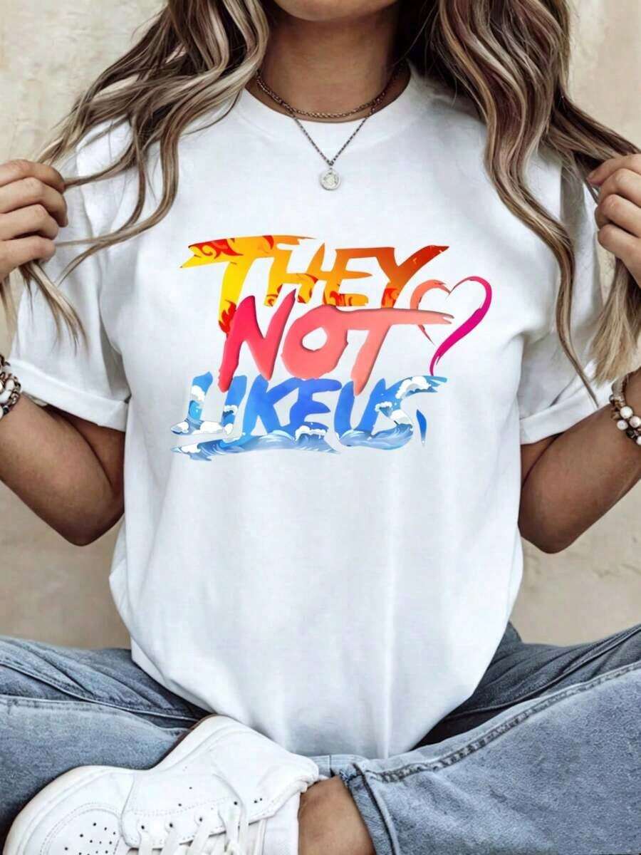 Women's T-Shirt "They Don't Want Us", Short Sleeve, Round Neck, Casual. - White - View 1