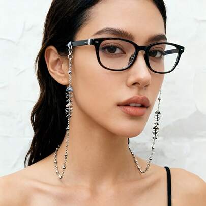 Dây đeo kính thời trang đa năng hình trái tim, xương cá, nốt nhạc theo phong cách đường phố.