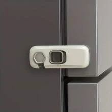 2pcs Baby Safety Fridge Lock, Drill-Free Self-Adhesive Refrigerator Door Lock, Child-Proof Cabinet Door Drawer Lock, Anti-Opening Finger Pinch Protection, Durable ABS Safety Lock, Suitable For Kitchen Home - Thickened Upgraded Version - View 6