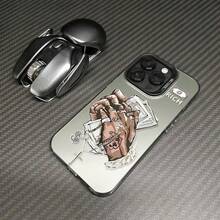 Rapper Shockproof Case With Colorful Silver Shell On Black, Scratch-Resistant And Camera Protection. Viral Fashion Designs, Exclusive Influencer Style. Compatible With IPhone 11-17 Pro Max, X/XS Max, S20-S158 Ultra, S - CYK-黑色 - 查看 5