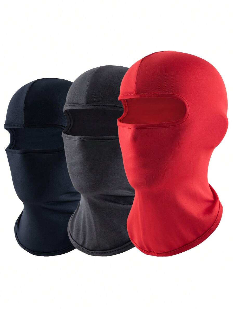 1pc/2pcs Unisex Solid Color Balaclava Face Mask, Suitable For Daily Use, Outdoor Travel, Hiking, Skiing, Cycling - Y - View 1