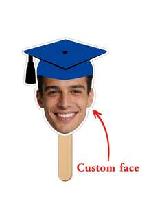 Custom Personalized Graduation Face Cutouts On Sticks, Custom Graduation Bachelor's Cap Photo Fan, Class Of 2026 Grad Photo Booth Props, Congrats Grad Fans Grad Party Favors, DIY Photo Frame For Graduation Party Souvenirs,Customized Gift, Graduation, Graduation Gift, Graduation Decor, Customizable Item, Party Favor, Essential For Graduation Party Decoration - Multicolor - View 13