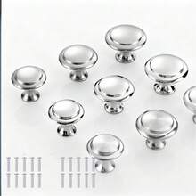 20pcs Matte Stainless Steel Cabinet Handles - Easy To Install, Round Door Pull Knobs, Suitable For Kitchen And Bathroom Cabinets - Multicolor - View 6