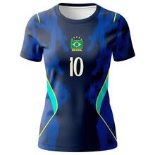 Brazil Women's Blue And Black National Team Jersey - Take Advantage Of This Great ! - ĐEN XANH - Xem 2