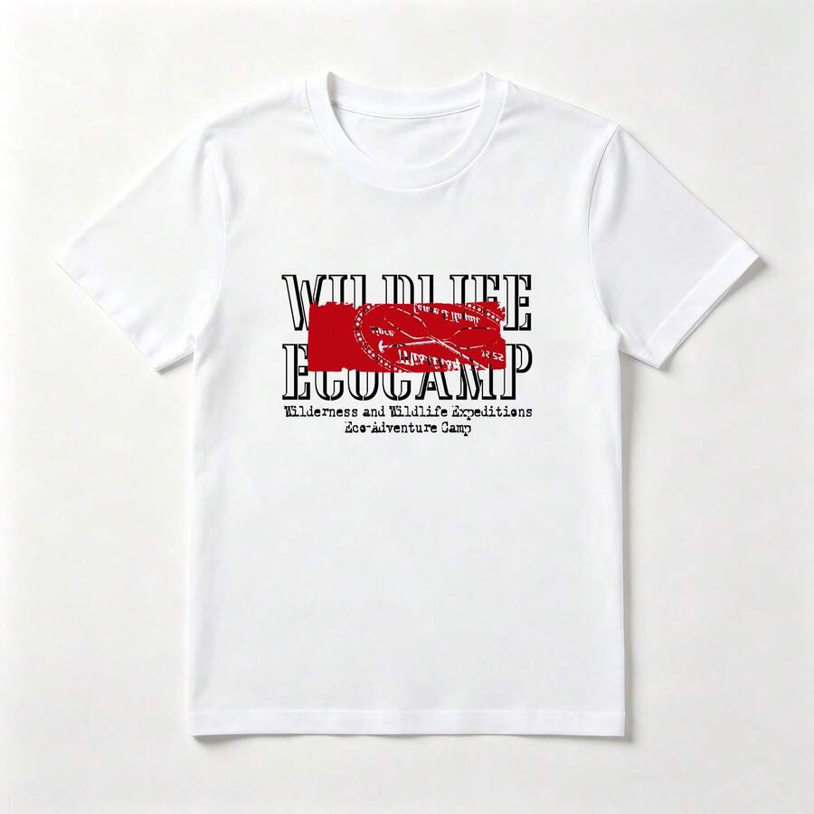 Sello Rojo White Cotton T-Shirt Retro Adventure Style - Putih - View 1