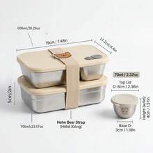 Multifunctional Portable 304 Stainless Steel Lunch Box, Fruit Salad Food Storage Container, Leak Proof Bento Box, Stackable Bento Lunch Box,Dishwasher Allowable, Suitable For Student And Adult Use In School, Office, Picnic,Travel, Back To School - Multicolor - View 27