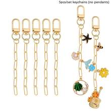 5/10/65/130-Piece DIY Keychain Making Set, Including Alloy Pendant, Extension Chain, Pliers | Jewelry Accessories | Homemade Hanging Decorations - Keychain Pendant Set - View 18