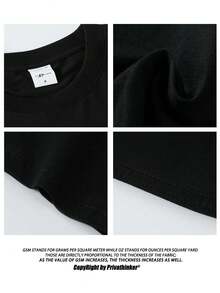 Camisetas para hombre estilo japonés con estampado de olas del mar, 230 g/m², de algodón 100 % de alto gramaje, camisetas de marca de moda, manga corta, casuales, tops extragrandes para hombreTee - Blanco - Ver 8