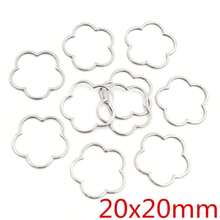 20pcs Small Flowers Charm Gold Stainless Steel Pendant Open Bezels Hollow Pressed Resin Frame Mold Bezel DIY Jewelry Making - Small Charms - View 8
