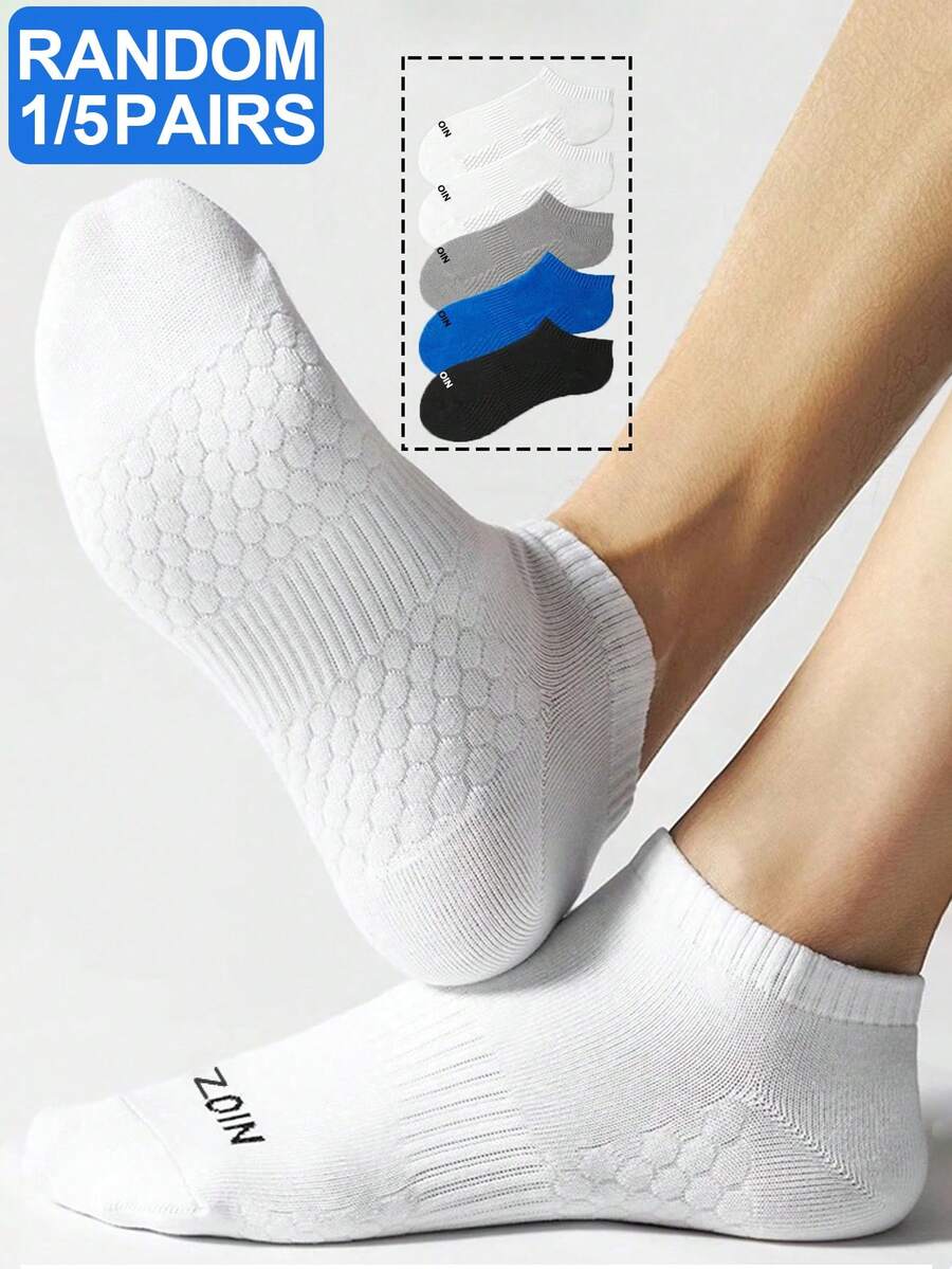 1/5 Pasang Kaos Kaki Pendek Olahraga Lari Pria Musim Semi/Panas Bernapas dan Menyerap Guncangan - MultiWarna - View 1