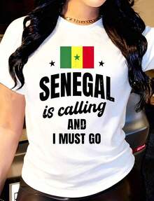 Camiseta divertida para mujer: "Senegal me está llamando y debo irme" - Negro - Ver 6