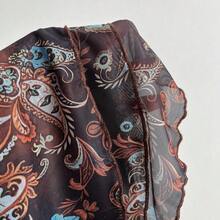 YijiaNvz  Vestido de mujer, estampado de flor de anacardo y malla con contraste de colores, para resort - Azul marino - Ver 8