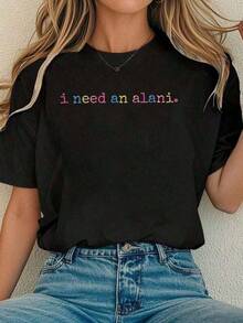 Camiseta unisex de manga corta, Conjuntos de verano divertidos, Camiseta de vacaciones en la playa con vibra retro de Alani, Camisetas gráficas casuales, Tops para mujer, playeras hombre, spiderman, ,  mujer, romwe men, boho chic, regalos para maestras, camiseta para mujer, conjuntos curvy para hombre, y2k - Negro - Ver 6
