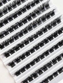 1 Box Of 120 Clusters D Curl Grafted Individual Dense False Eyelashes, Creating A Natural And Dense Makeup Effect, DIY Home Eyelash Extensions, Eyelash Clusters, Individual False Eyelashes, False Eyelashe - D - View 5