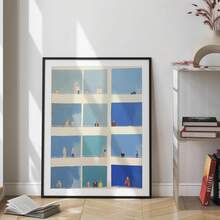 1pc Unframed Poster Wallpaper,Tiny People Wall Art Geometric Figures Contemporary Artwork Cubicle Decor Printable Grid Painting,Suitable For Living Room Wall Art, Bedrooms ,Apartments,And Modern Home Decoration - The Perfect Gift Choice ﻿ - 1PC - View 11