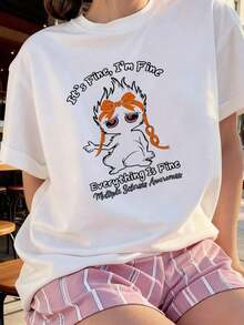 Funny Cat With Multiple Sclerosis, "Okay, I'm OK" MS-2, Breathable And Comfortable - White 2 - View 1