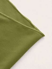 Encubrimiento de unicolor para mujeres con diseño simple de pliegues - Verde Oliva - Ver 4