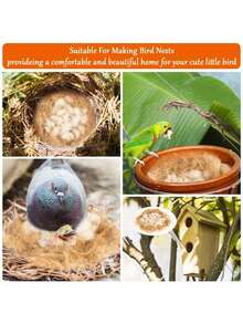 1pc Bird Nesting Material - Bird Nesting Pad, Hummingbird Nesting Material, Gold Wire Material, Finch Nesting Material, Parrot Nesting Material, Suitable For Bird Cages, Gardens And Tree Trunks, 40g - View 3
