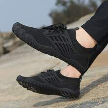 1 đôi giày lội nước ngoài trời unisex, giày đi biển bằng lưới thoáng khí, chống trượt. - Đầy đủ màu đen - Xem 8