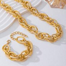 1 Set Double-Layer Chain Necklace And Bracelet Set, Suitable For Daily Wear And Gift Giving - Multicolor - View 6