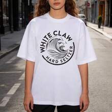 Camiseta de Mujer con Estampado White Claw Hard Seltzer, Camiseta Casual de Manga Corta con Cuello Redondo, Camiseta Deportiva Unisex de Algodón Suave y Transpirable, Camiseta de Verano con Cuello Redondo, Corte Clásico, Ideal para Fans de Música, Anime, Películas y TV, Lavable a Máquina, para Ropa Casual y Streetwear, Ropa Casual de Verano para Exteriores, Regalo Perfecto para Hombres y Mujeres. - Negro - Ver 1