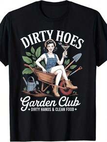 Camiseta Gráfica de Calidad Premium para Mujer con Temática "Experta en Jardinería" - Camiseta con Estampado de Plantas Retro, Estilo Casual Suave y Transpirable, Exclusiva para Entusiastas de la Jardinería, Regalo Perfecto para Amantes de las Plantas, Estilo Vintage. - Negro - Ver 7