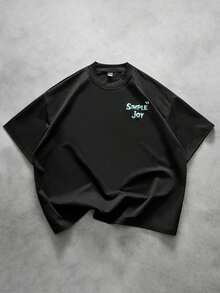 Camiseta de manga corta con estampado floral en relieve, estilo urbano, para hombres y mujeres, adecuada para actividades al aire libre, festivales de música, uso diario y reuniones con amigos. - Negro 7 - Ver 3