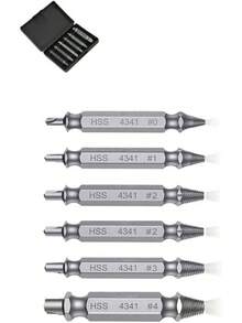 Easy To Use 2 Steps Screw Extractor Set 6Pcs Left Hand Spiral Drill Bit Remover For Stripped Rusted Broken Bolts Automotive Repair - 6pcs - View 13