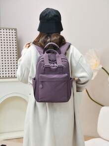 Mochila casual antirrobo de nailon para mujer; Bolsa multifuncional para desplazamientos diarios; Bolsa de viaje ligera con múltiples bolsillos; Mochila escolar minimalista de gran capacidad; Mochila conveniente, adecuada para estudiantes, enfermeras, maestros, empresarios, viajes de vacaciones, viajes de negocios, desplazamientos diarios, compras, oficina, citas, senderismo, entrenamiento, trabajo, regalo de cumpleaños, regalo de vacaciones, mochila - Multicolor - Ver 10