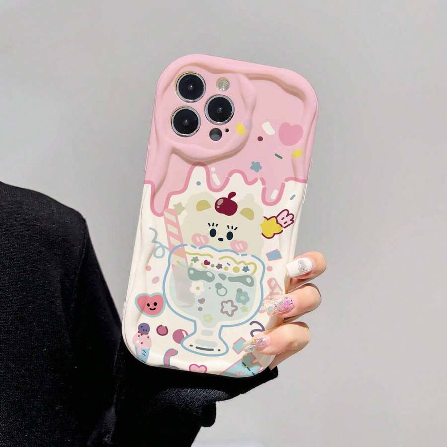 Funda De Teléfono De Verano Con Dibujo Animado De Ositos - Blanco - Ver 1