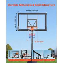 Portable Basketball Stand, 10 Ft Height Adjustment Basketball Hoop & Goal, Basketballs Hoop Outdoor With 50 Inch PC Backboard For Kids, Adults In Schools, Parks,  Indoor & Outdoor Use - 10 ft with 50 inch PC Backboard - 查看 4