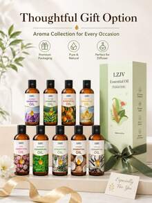 LZJV Bộ 20 loại tinh dầu nguyên chất, 100ml tinh dầu thảo mộc, thích hợp dùng cho máy tạo độ ẩm và máy khuếch tán, gồm các mùi hương: Oải hương, Hoa hồng, Bạc hà, Gỗ đàn hương, Dừa, Hoa anh đào, Tràm trà, Lô hội, Hương thảo, Vani, Khuynh diệp, Dầu thầu dầu, Cam ngọt, Chanh, Hoa nhài, Hoa dành dành, Quế, Cà phê, Dâu tây. Công dụng: Dưỡng da, chăm sóc da mặt và tóc, khử mùi cho phòng khách và phòng tắm, tuyệt vời cho máy khuếch tán, yoga, làm nến và xà phòng thủ công. - nhiều mùi hương - Xem 9