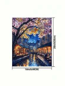 一套河畔餐厅DIY数码油画套装，艺术工艺品，无框油画套装，适用于卧室装饰和墙面艺术装饰，无需绘画基础，简单有趣的绘画方法，实现您的绘画梦想，沉浸在多彩的世界中，每一笔都是自我表达，为生活增添浪漫气息，是送给家人和朋友的最佳礼物，节日礼物，40*50厘米 - 多色 - 查看 3